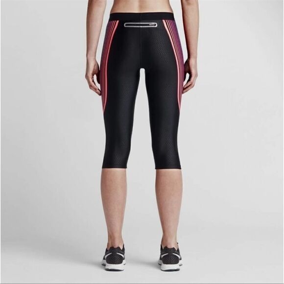Nike Running Power Speed Cropped Rainbow Leggings Capri M - Picture 3 of 7